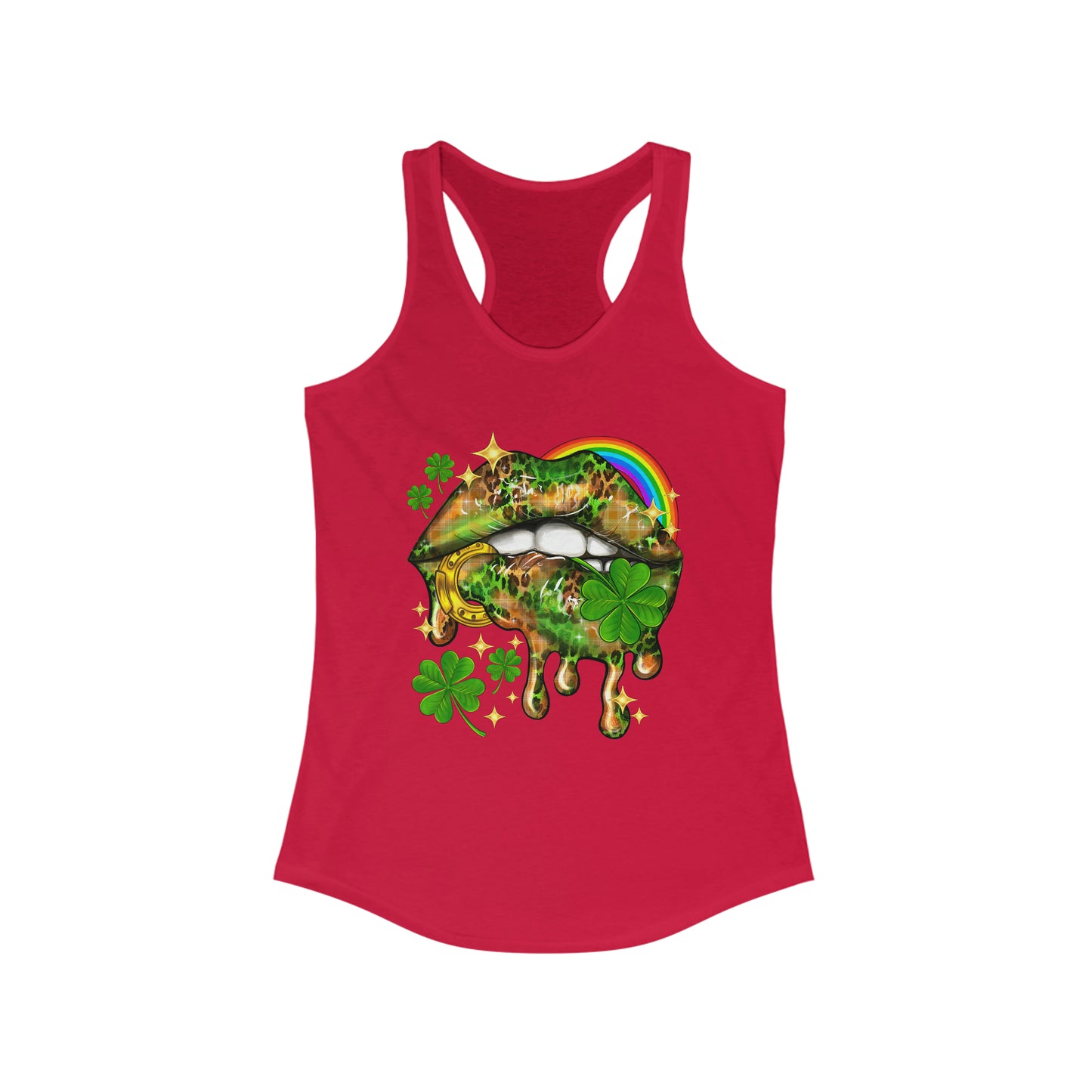 St Pattys Day Lip Racerback Tank