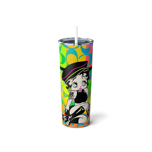 B Boop Skinny Steel Tumbler with Straw, 20oz