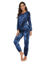 Tie-Dye Top and Drawstring Pants Lounge Set