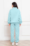 Half Zip Long Sleeve Sweatshirt and Pants Set