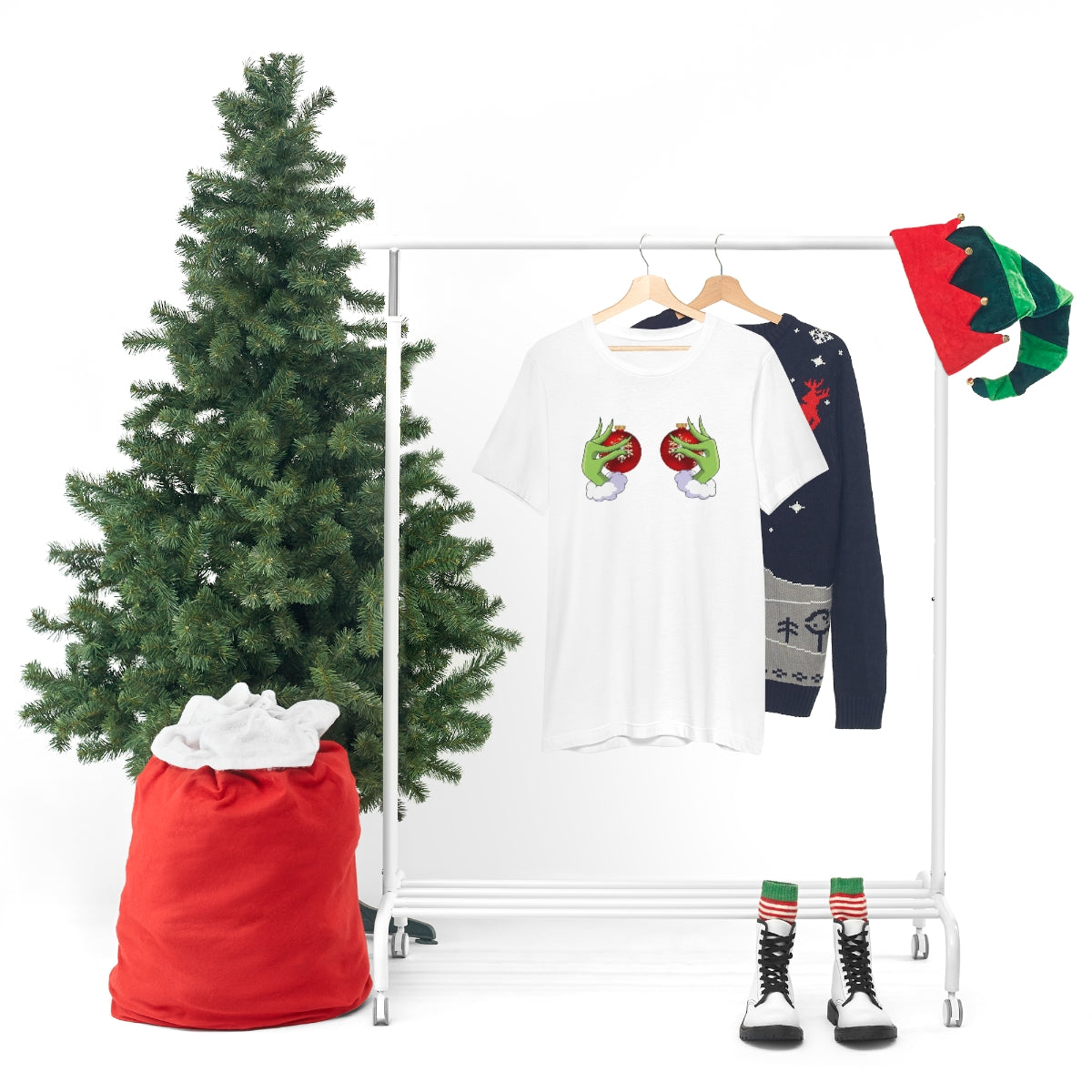 Bella Canvas Grinchy Ornament Hands Unisex Tee