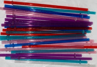 Transparent Solid Color Glitter Tumbler Straws