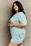 Zenana In The Moment Plus Size Lounge Set in Light Green