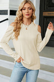 Round Neck Cold Shoulder T-Shirt