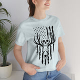 US Deer Skull-Unisex Bella Canvas Jersey Short Sleeve Tee