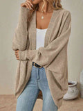 Open Front  Dropped Shoulder Cardigan