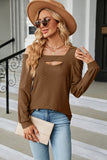 Cold Shoulder Square Neck Cutout Blouse