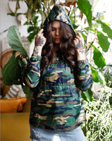 Molly & Miley Camo Lightweight Hooded Anorak Jacket