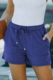 Blue or Green Casual Drawstring Shorts