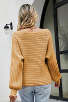 Boat Neck Batwing Sleeve Sweater