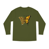 Faith Butterfly & sunflowers Long Sleeve Crewneck Tee