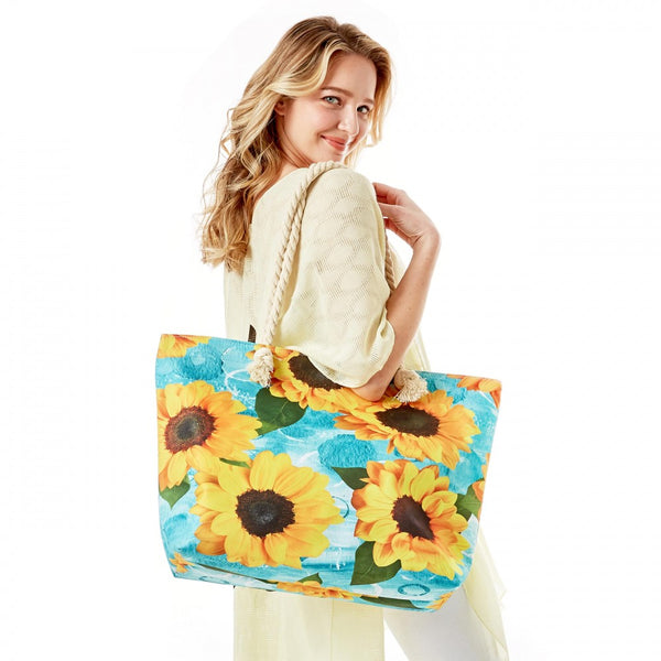 Sunflower Printed Tote Bag