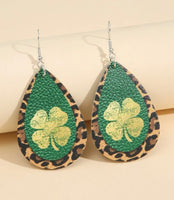 Lucky Clover Leopard Day Earrings