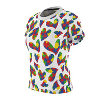 Heart Puzzle Pieces- Autism Awareness Women's Tee