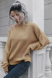 Off-Shoulder Ribbed Long Sleeve Pullover Sweater