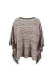 Round Neck Fringe Detail Sleeve Poncho