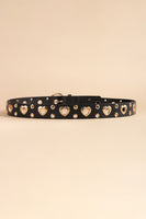 Heart Shape Alloy Detail PU Leather Belt