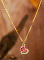 Heart Pendent Golden Necklace