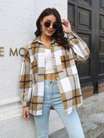 Plaid Button Up Collared Neck Long Sleeve Shirt