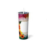 Wild Leopard Custom Photo Skinny Steel Tumbler with Straw, 20oz