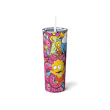 Simp Donuts Skinny Steel Tumbler with Straw, 20oz