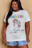 Simply Love Full Size AUNTICORN LIKE A NORMAL AUNT BUT MORE AWESOME Graphic Cotton Tee