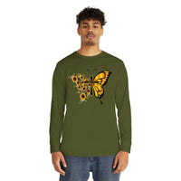 Faith Butterfly & sunflowers Long Sleeve Crewneck Tee