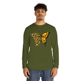 Faith Butterfly & sunflowers Long Sleeve Crewneck Tee