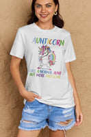 Simply Love Full Size AUNTICORN LIKE A NORMAL AUNT BUT MORE AWESOME Graphic Cotton Tee