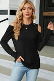 Round Neck Cold Shoulder T-Shirt