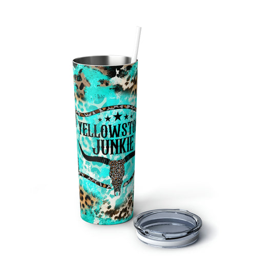 Y Stone Junkie Skinny Steel Tumbler with Straw, 20oz