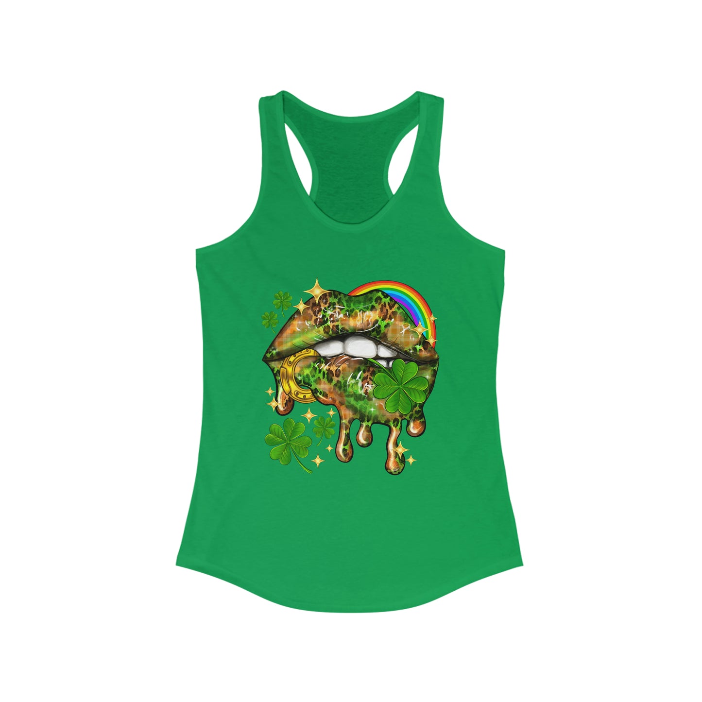 St Pattys Day Lip Racerback Tank