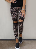 Leopard Lace Cutout Leggings
