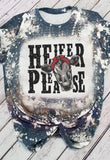 ‘Heifer Please’ Bleached Print Tee
