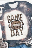 Game Day Leopard Bleached Print Tee