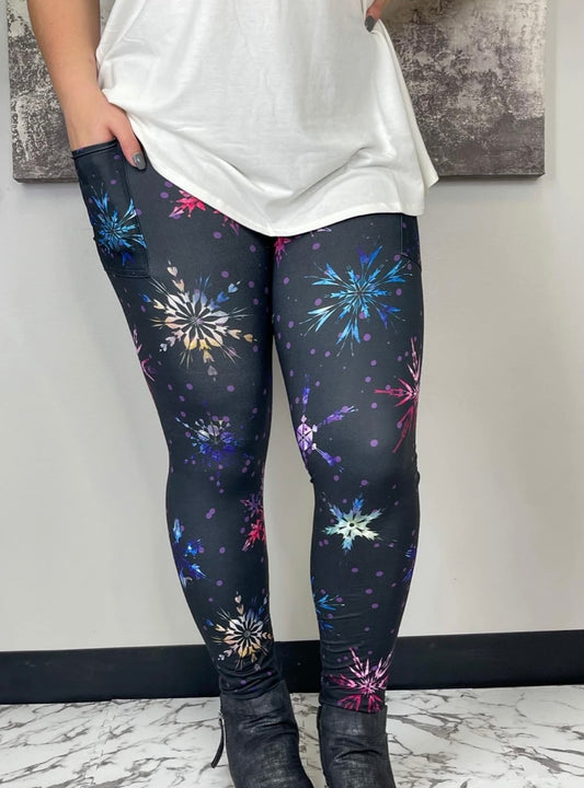 Amazing Snowflake leggings with pockets