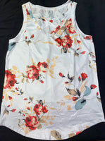 Floral Crossover Tank- Ivory or Blue