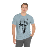 US Deer Skull-Unisex Bella Canvas Jersey Short Sleeve Tee