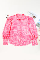 Printed Bishop Sleeve Collared Shirt