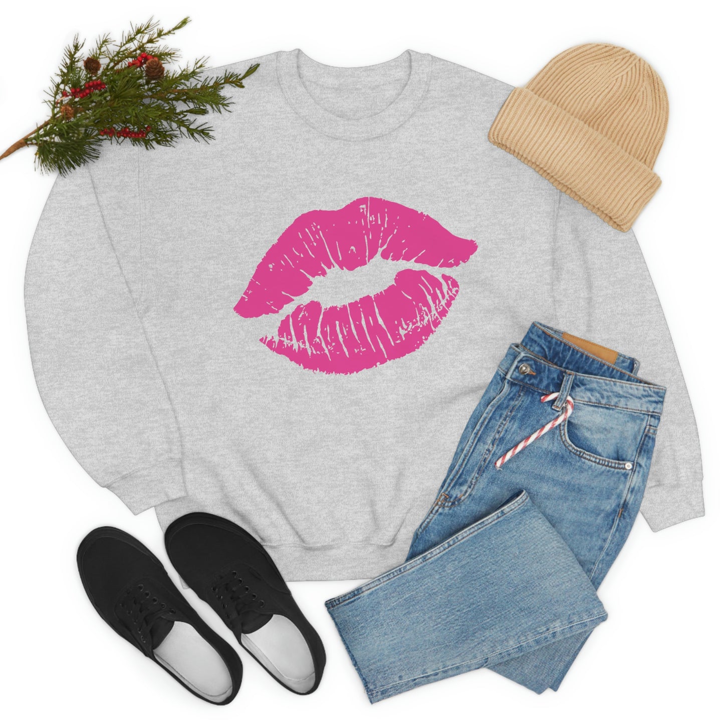 Hot Pink Lips Crewneck Sweatshirt