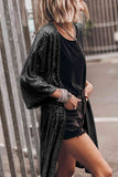 Sequin Open Front Duster Cardigan