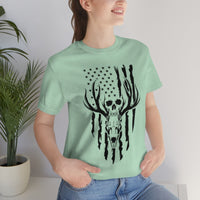 US Deer Skull-Unisex Bella Canvas Jersey Short Sleeve Tee