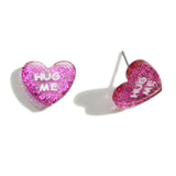 Glitter Conversation Heart Stud Earrings