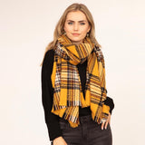 Plaid Scarf Featuring Fringe Details