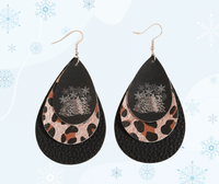 Christmas Tree Layered Water Drop Earrings