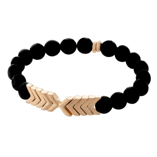 Semi Precious Beaded Arrow Stretch Bracelets-multiple colors