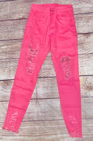 Pink Leopard Patched Pants