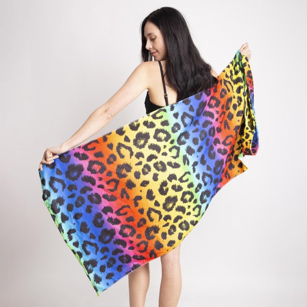 Rainbow cheetah 2 in 1 Tote Bag & Towel