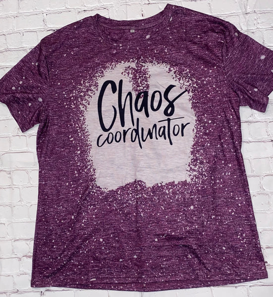 Purple Chaos Coordinator Bleach Printed Tee