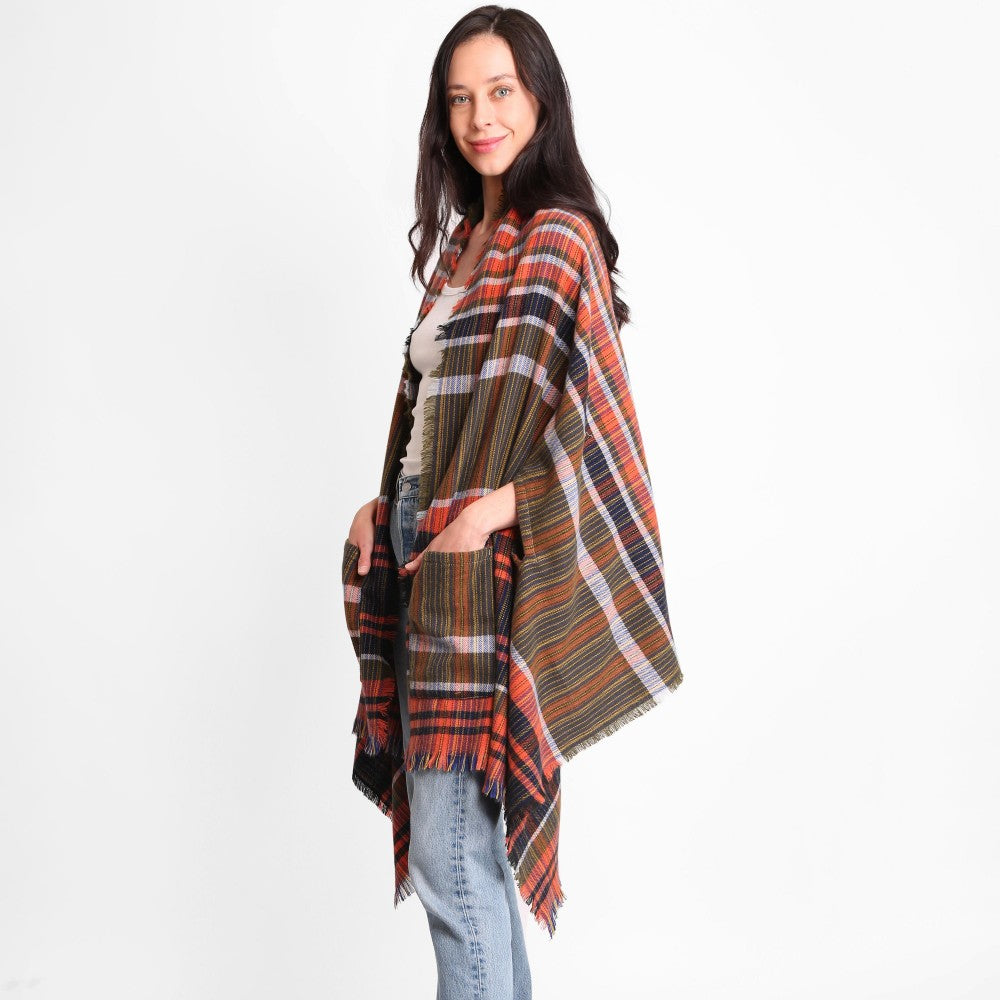 Knit Ruana with Fringe Tassels